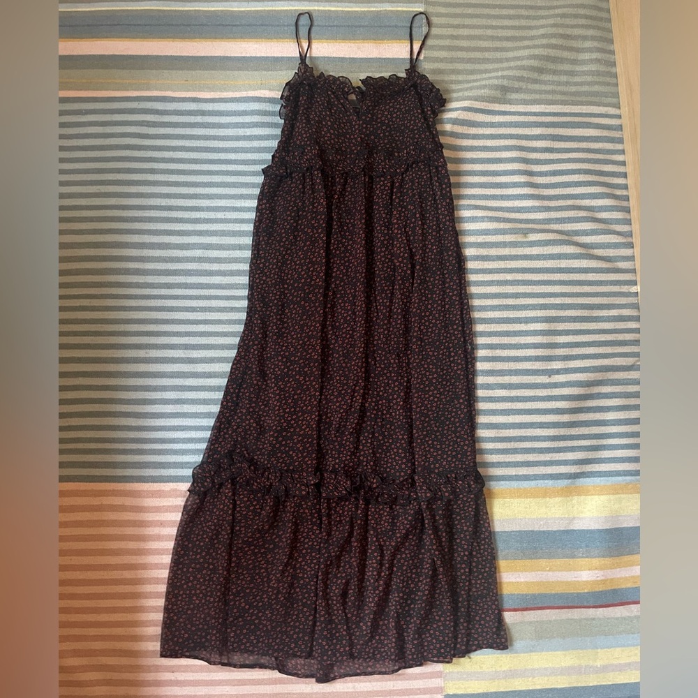 Urban Outfitters Black and Red Floral Maxi Dress